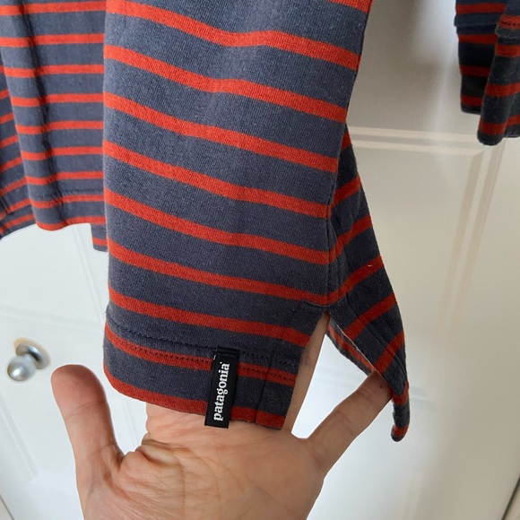 Patagonia Misty Meadow 3/4 sleeve top (red and grey stripes) | women US medium - Picture 5 of 8